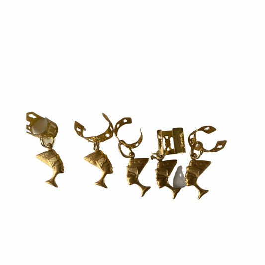 Queen Nefertiti Gold Plated Loc Charm